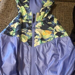 Nike Kids Floral Raincoat in Blue and Green